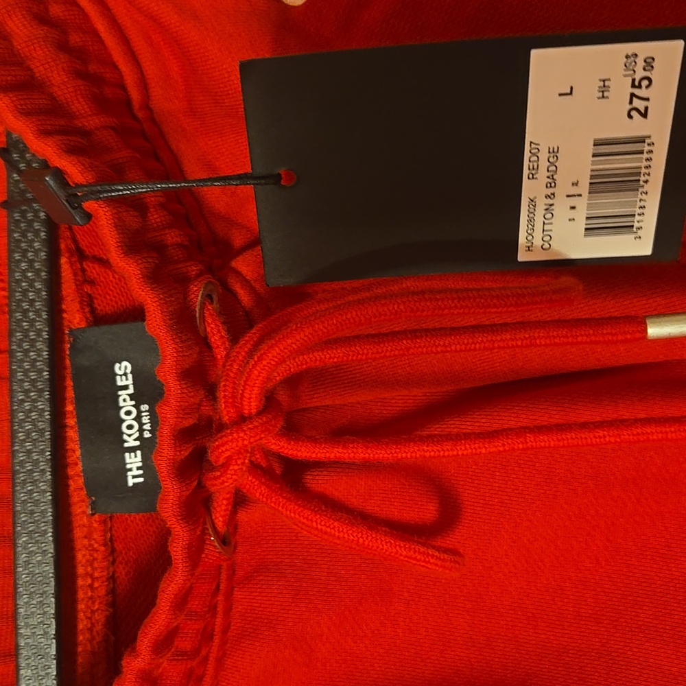 Women's Kooples Red Zippered Sweatpants, Sz L NWT - Picture 4 of 6